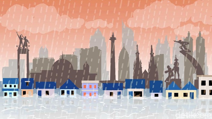 14 RT Banjir Usai Jakarta Diguyur Hujan, Ketinggian Air Capai 1 Meter - Update 1