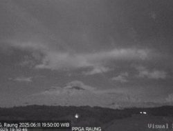 Gunung Raung Erupsi Lagi, Kolom Abu 600 Meter – Update 1