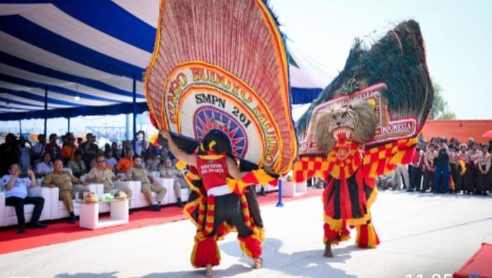 Reog Ponorogo SMPN 261 Binaan Polres Priok Siap Beraksi di Pesta Laut Nadran 2025