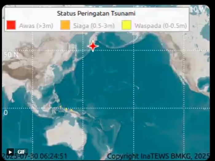 Tsunami Dampak Gempa Rusia Terdeteksi di Indonesia: 19 Cm di Sarmi Papua, Ancaman Gelombang dari Kamchatka