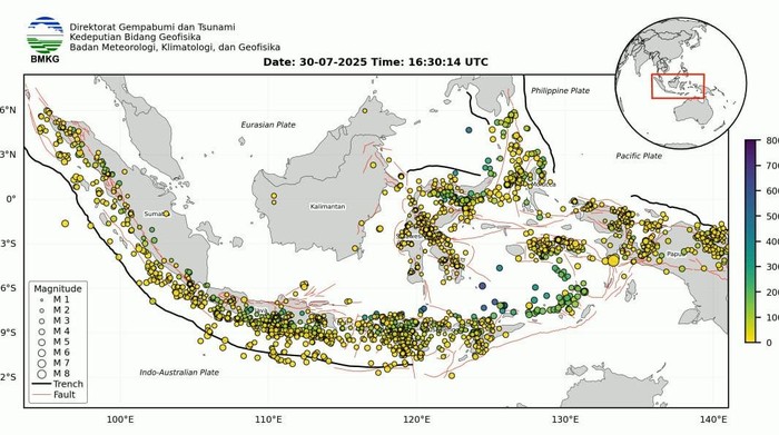 Gempa Menerjang Indonesia: BMKG Catat 3.375 Gempa di Juli 2025, 22 Melebihi M5