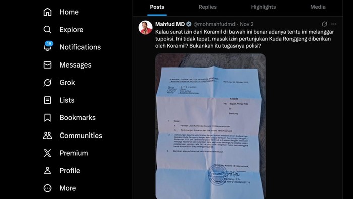 Mantan Menko Polhukam Mahfud MD Soroti Surat Izin Keramaian Koramil Arcamanik, Danramil Ditegur