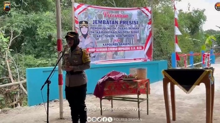 Kapolres Sragen Resmikan Jembatan Merah Putih Presisi, Dua Desa Kini Terhubung Lewat Inovasi